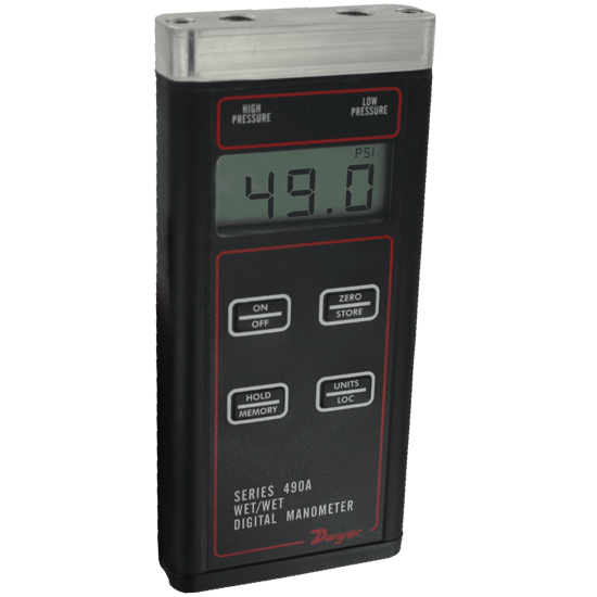 Dwyer Wet/Wet Handheld Digital Manometer, Series 490A
